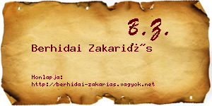 Berhidai Zakariás névjegykártya